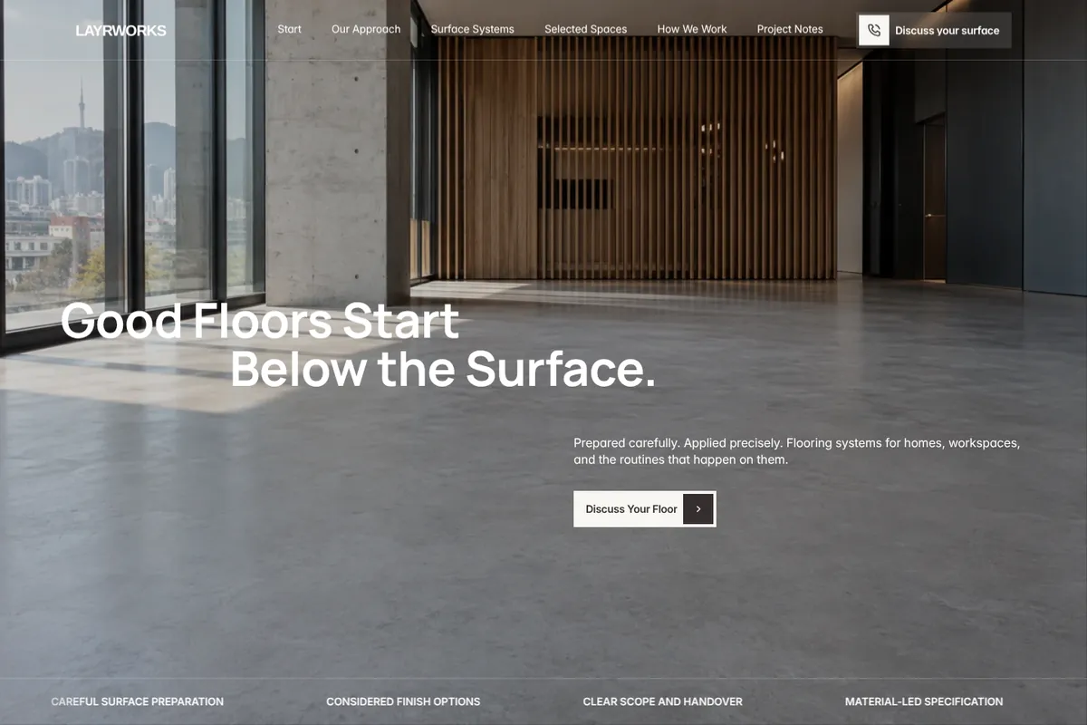 LAYRWORKS website home page