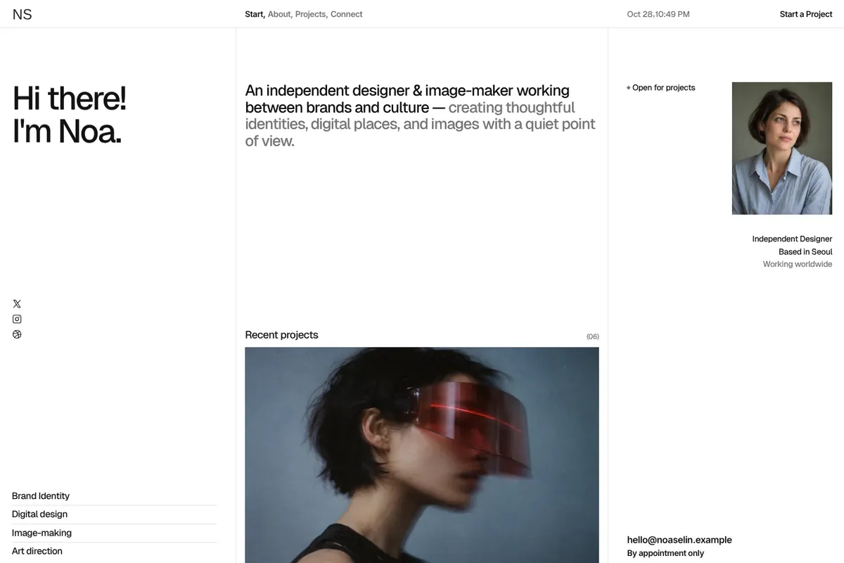 NOA SELIN website home page