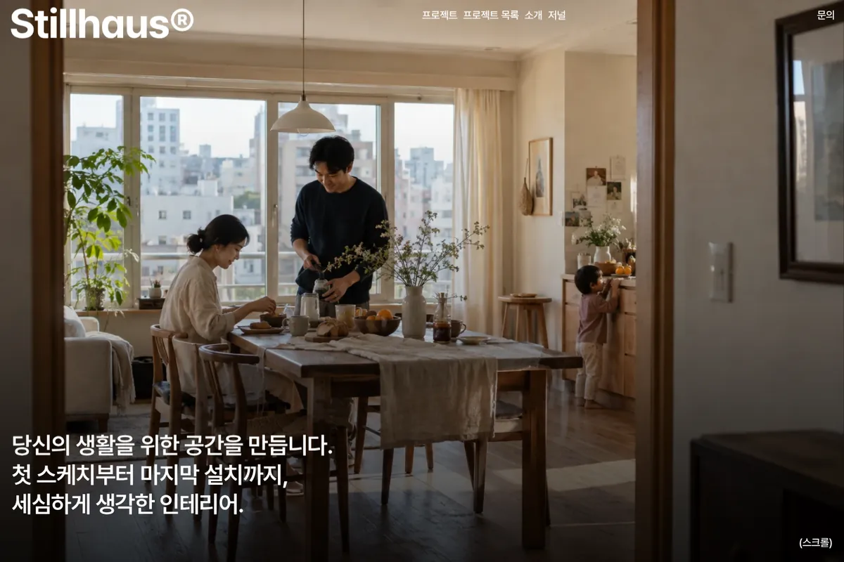 Stillhaus 웹사이트 첫 화면
