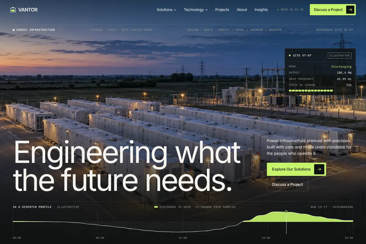 VANTOR Engineering website home page